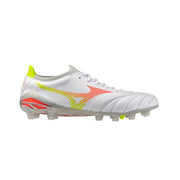 Botas de fútbol Mizuno Morelia Neo V Beta Pro FG/AG - Blanco/Naranja Lava/Onagra