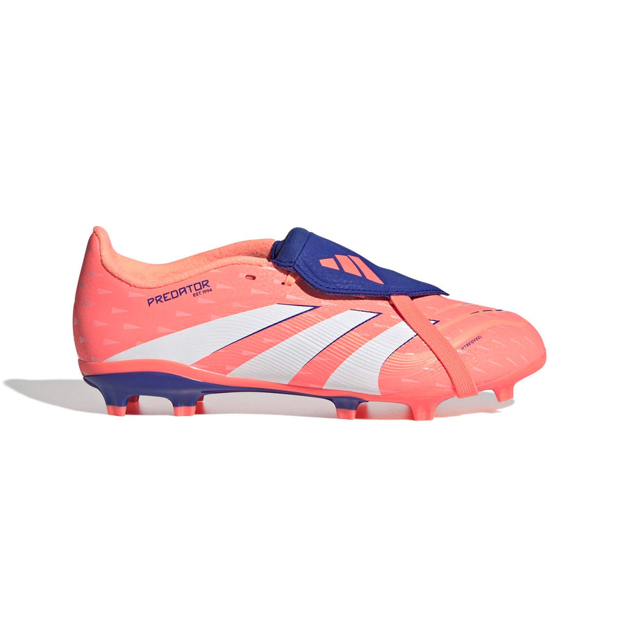 Botas de fútbol adidas Predator 25 League Lengüeta Plegable FG/MG Jnr - Coral Señal/Blanco Ftwr/Naranja Haz