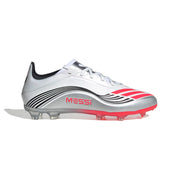 adidas F50 Elite Messi FG/AG Jnr Botas de fútbol - Blanco Ftwr/Rojo Lucid/Plateado Met.