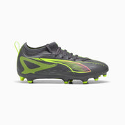 Botas de Fútbol Puma Ultra 5 Match FG/AG Jnr - Plateado Envejecido Mate/Amarillo Alerta/Plateado Envejecido Puma