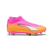 Botas de fútbol Puma Ultra 6 Match+ LL FG/AG Jnr - Rosa Venenoso/Negro Puma/Rayo de Sol/Aguamarina Brillante