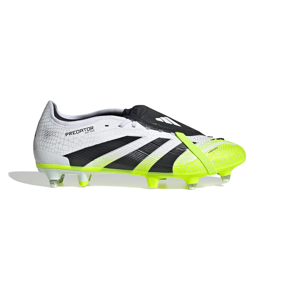 Botas de fútbol adidas Predator 25 Pro con lengüeta plegable SG - Blanco Ftwr/Negro Core/Lima Lucid
