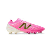 Botas de Fútbol New Balance Tekela V5 Elite Low FG - Rosa Heat/Oro Metálico/Rosa Satén