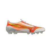 Botas de Fútbol Mizuno Alpha III Pro FG/AG - Blanco/Naranja Lava/Onagra