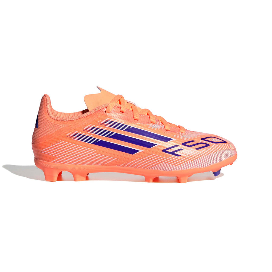 Botas de fútbol adidas F50 League FG/MG Jnr - Naranja Beam/Azul Lucid/Blanco Ftwr