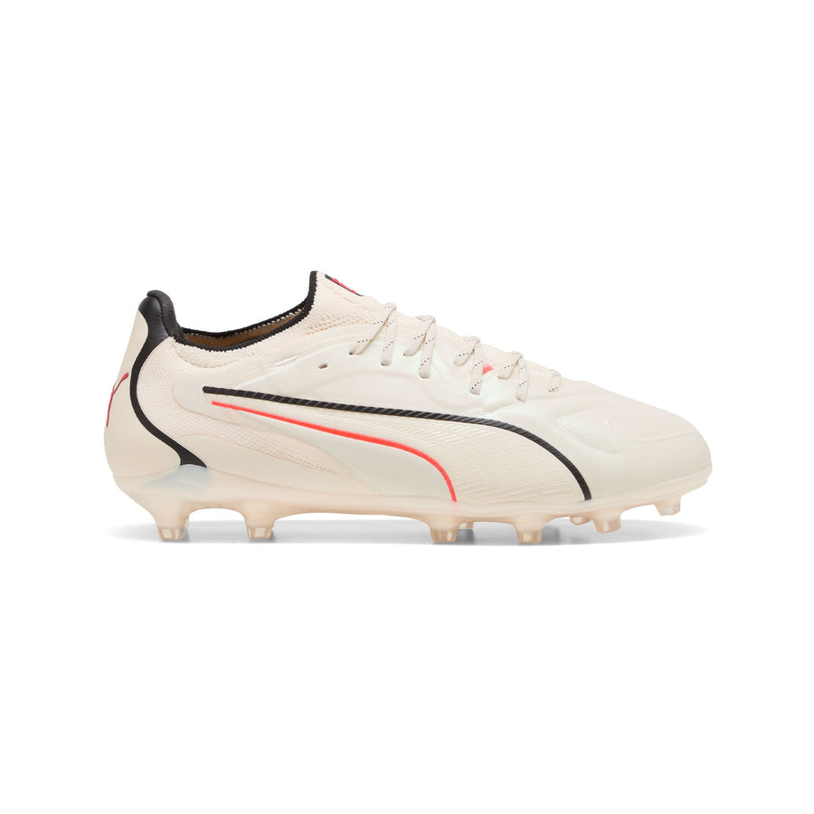 Botas de fútbol Puma King 20 Ultimate FG/AG - Almendra Azucarada/Negro Puma/Rojo Ultra