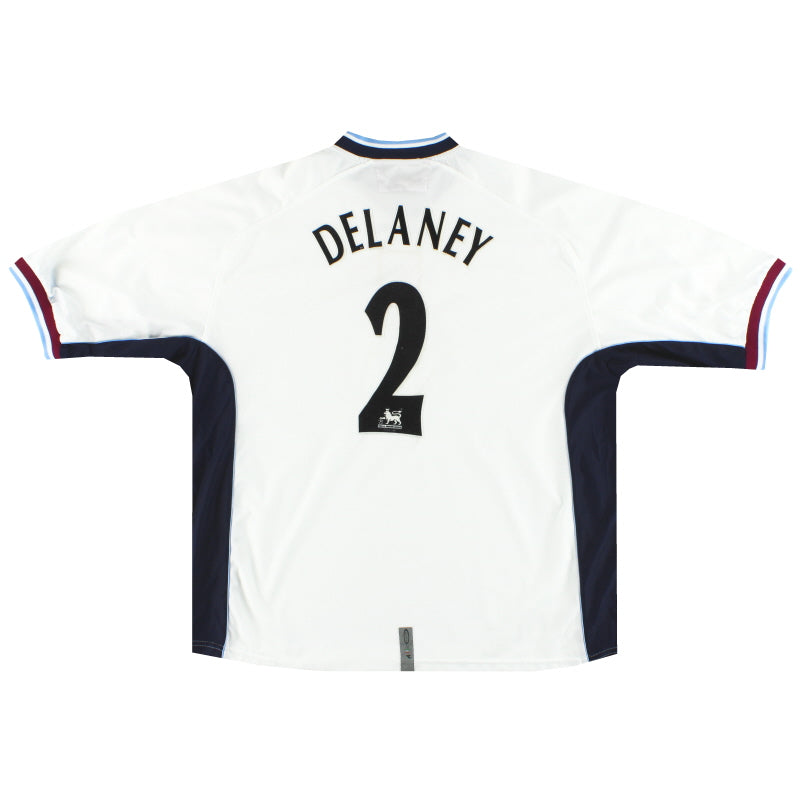 Camiseta Diadora Tercera del Aston Villa 2000-01 Delaney #2 Talla XXL