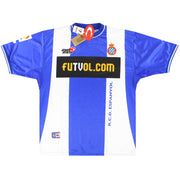 2000-01 Camiseta de Local del Espanyol *con etiquetas* L