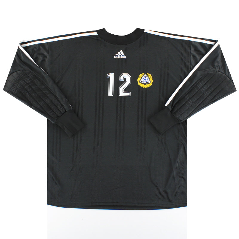 Camiseta de portero de partido de Finlandia de 2000-01 de adidas, talla XL, número 12