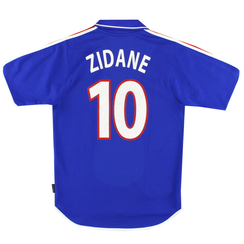 2000-02 Francia camiseta de casa adidas Zidane #10 S