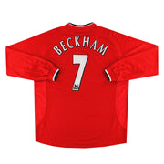 2000-02 Manchester United Camiseta Umbro Local Manga Larga Beckham #7 XXL