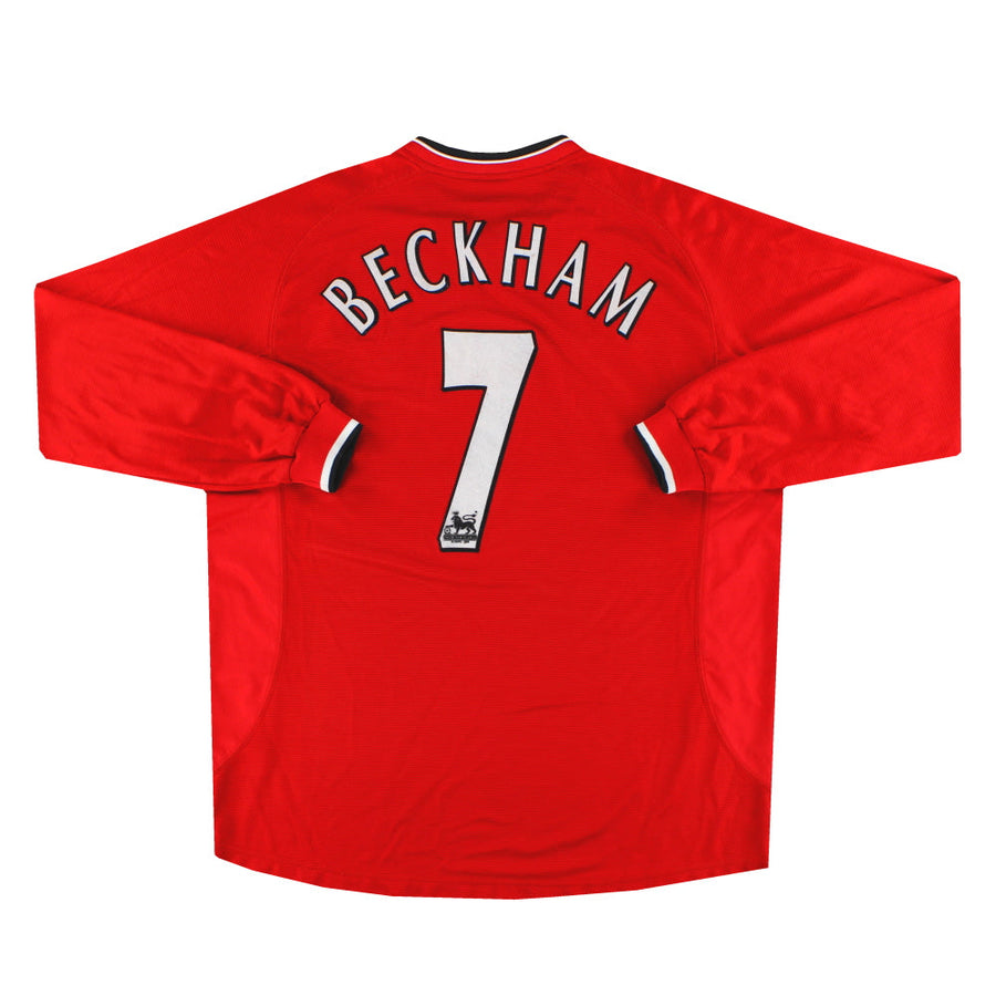 2000-02 Manchester United Camiseta Umbro Local Manga Larga Beckham #7 XXL