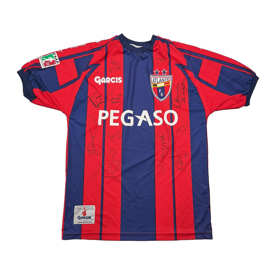 Camiseta del Atlante 2000/01 *firmada por el equipo* de local (L) Garcis