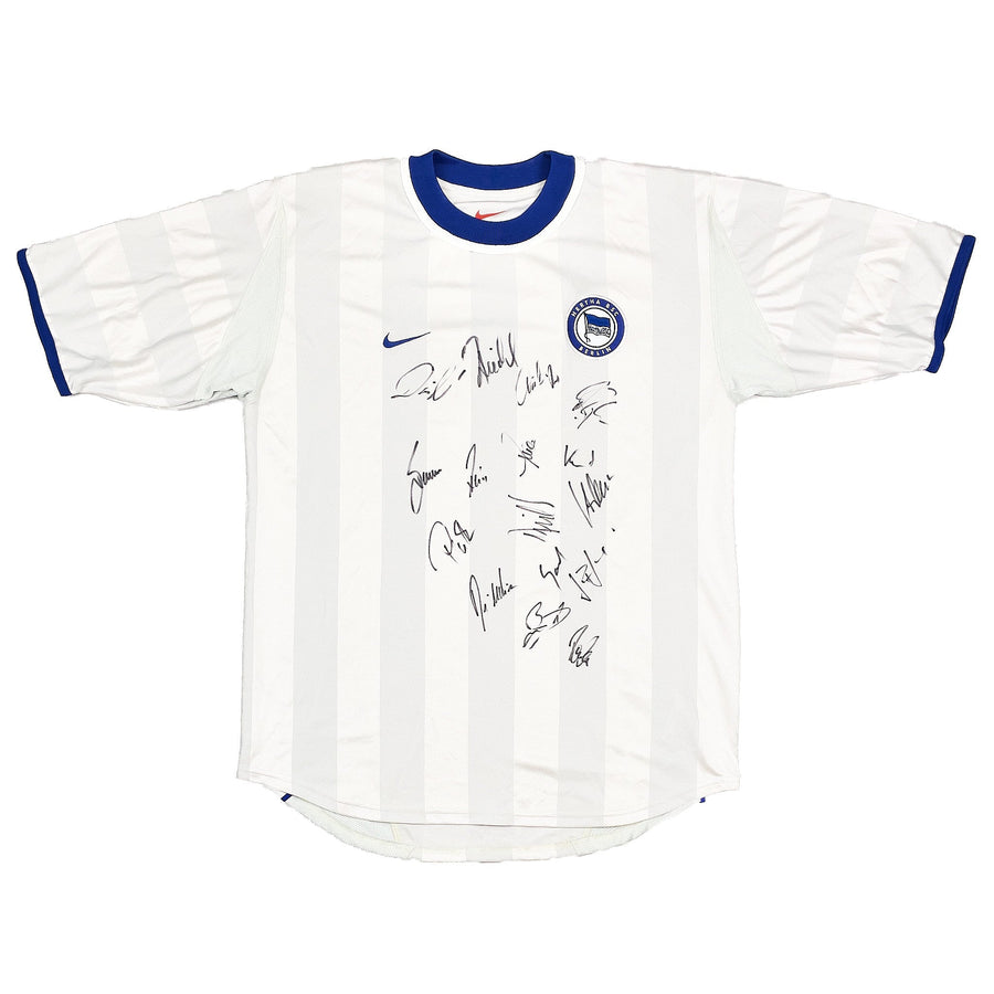 Camiseta de visitante Hertha Berlín *Firmada por el equipo* 2000/01 (M) Nike