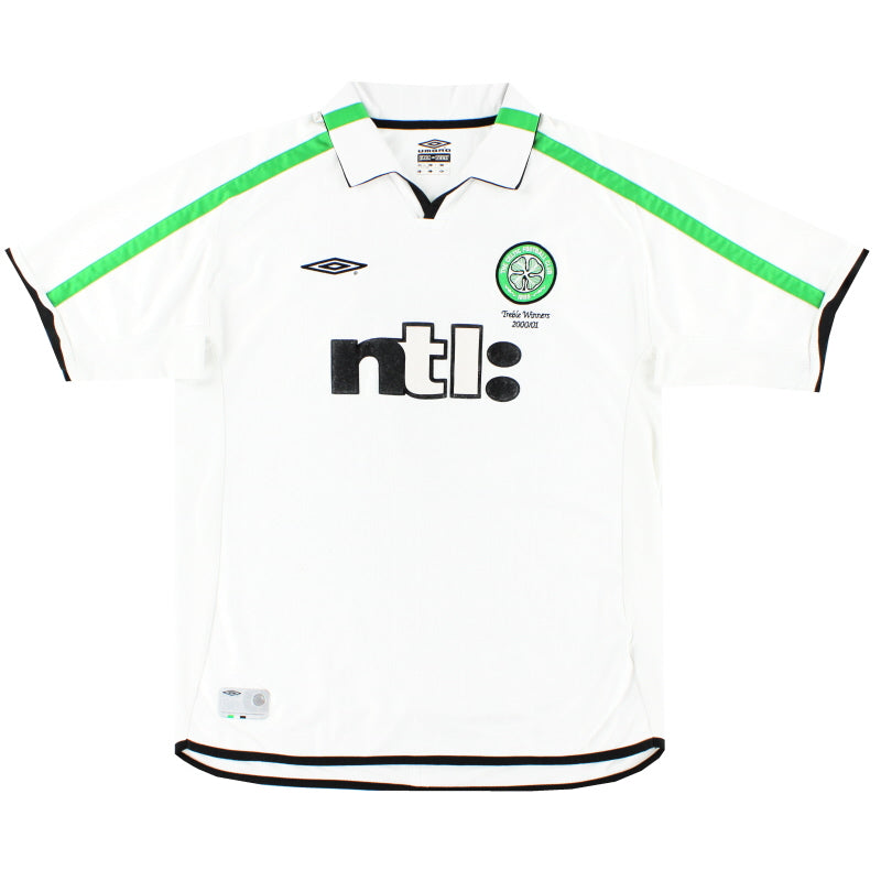 Camiseta de visitante Umbro 'Treble Winners' del Celtic 2001-02 XL