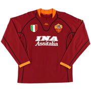 2001-02 Roma Kappa Camiseta Local Manga Larga *Impecable* XXL
