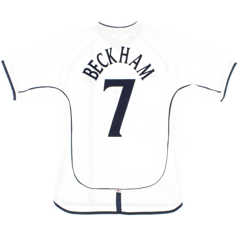 Camiseta de local Umbro de Inglaterra 2001-03 Beckham #7 XL