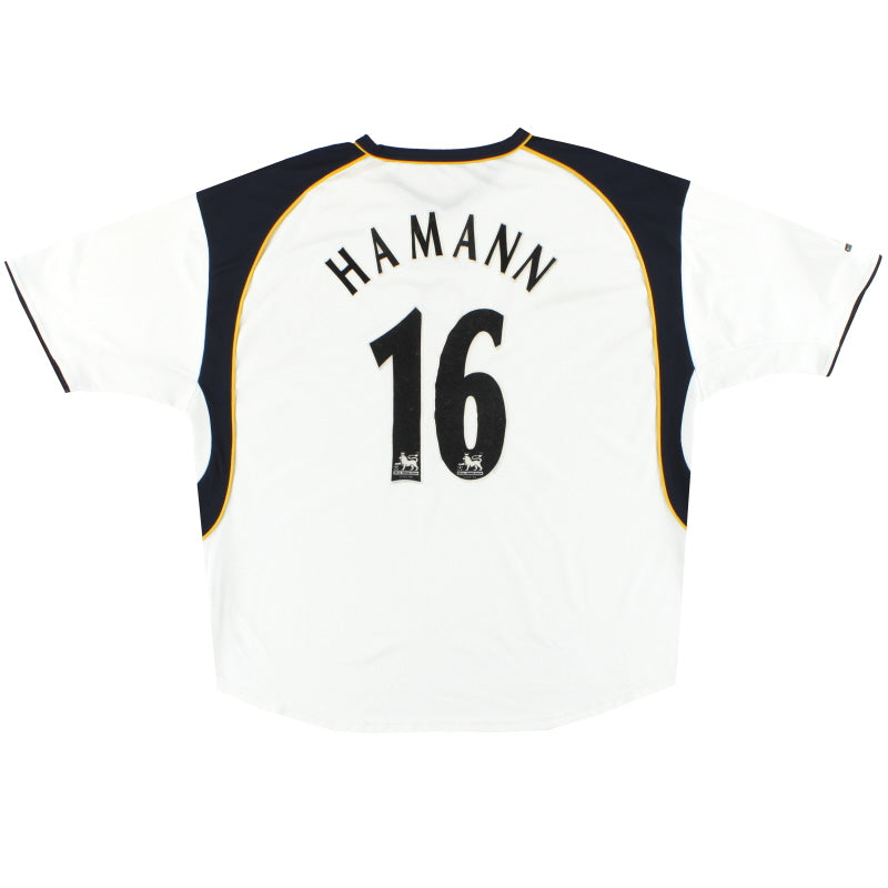 Camiseta de Visitante del Liverpool Reebok 2001-03 Hamann #16 Talla XXL