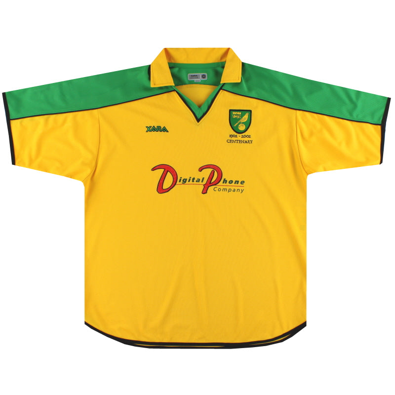 2001-03 Norwich City Xara Centenary Home Shirt XL - Classic Football Kit