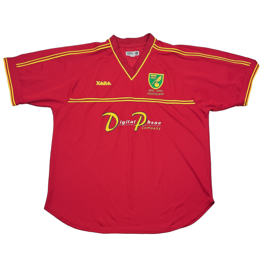 Camiseta de visitante del Norwich City 2001/02 *Centenario* (XL) Xara