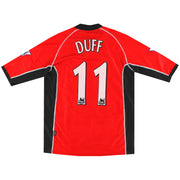 2002-03 Blackburn Kappa Camiseta de visitante usada en partido Duff #11 XXL