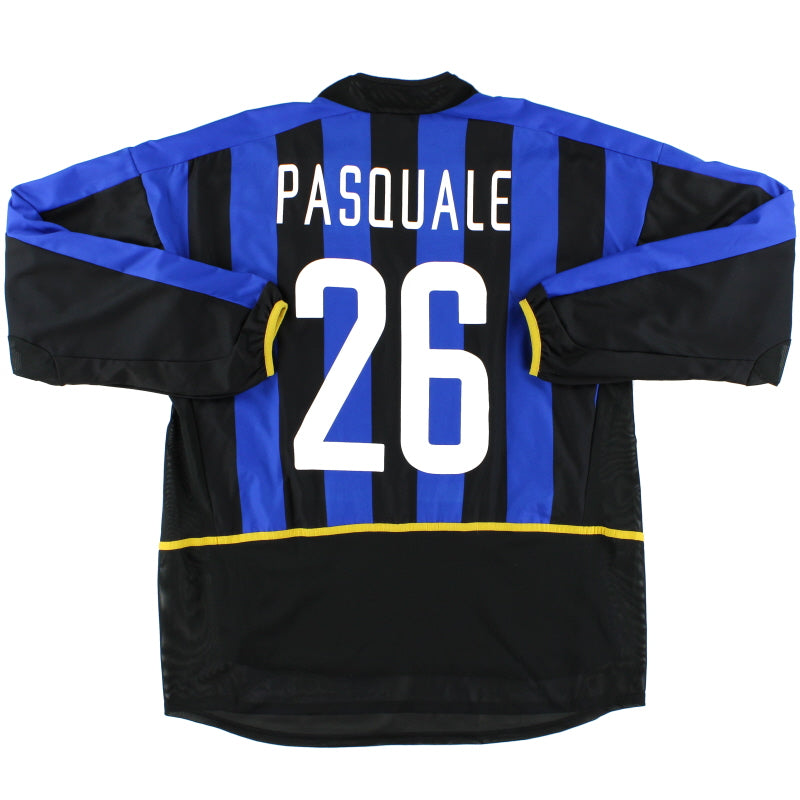 2002-03 Camiseta de local del Inter de Milán Match Issue Pasquale #26 Manga larga XL