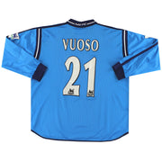 2002-03 Manchester City Le Coq Sportif Camiseta de local de jugador Vuoso #21 Manga Larga XL