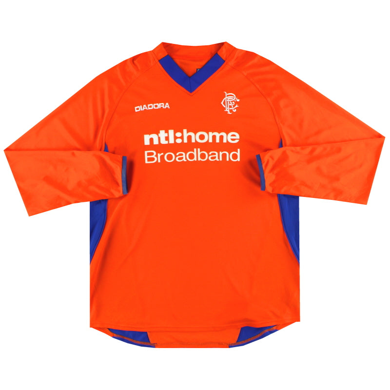 Camiseta Diadora visitante L/S 2002-03 Rangers *Impecable* L