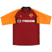 Camiseta de manga larga de local de la AS Roma Kappa de la Liga de Campeones 2002-03 Talla XXL