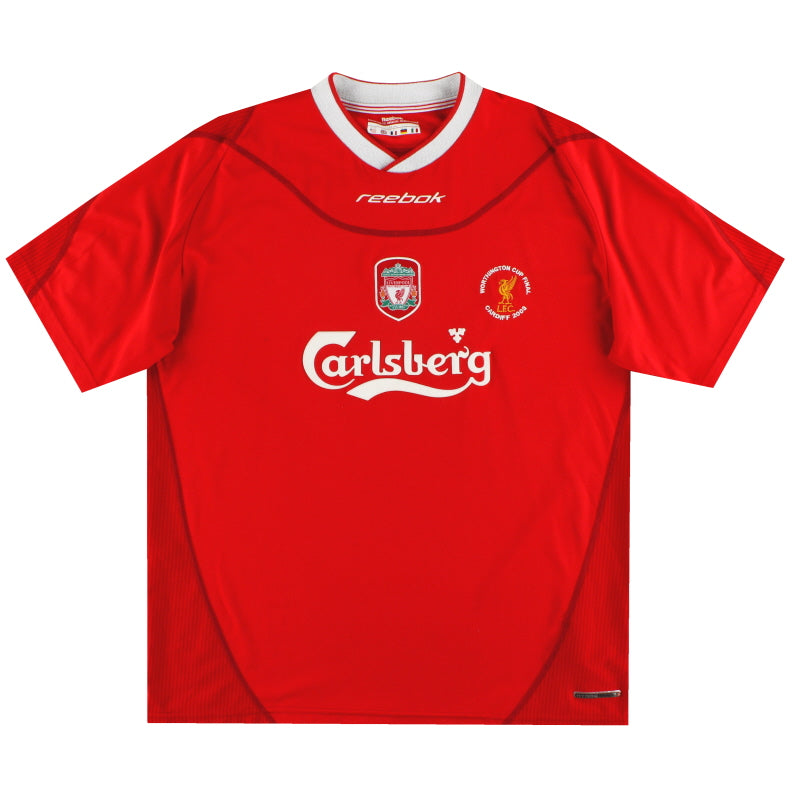 2002-04 Camiseta de local del Liverpool Reebok 'Final de la Worthington Cup' *Como nueva* Talla XL