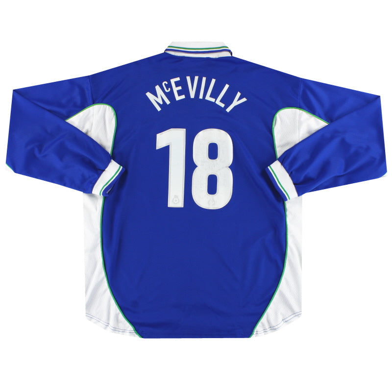 2002-04 Rochdale uhlsport Camiseta local McEvilly #18 manga larga XXL