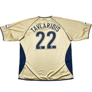 2002/03 Camiseta de visitante del Portsmouth Tavlardis #22 *Emitida para partido vs Manchester United* (XL) OM