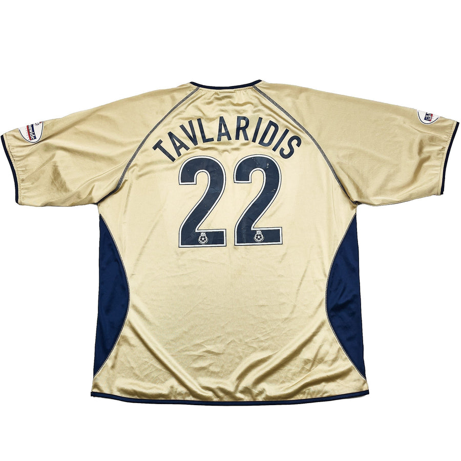 2002/03 Camiseta de visitante del Portsmouth Tavlardis #22 *Emitida para partido vs Manchester United* (XL) OM