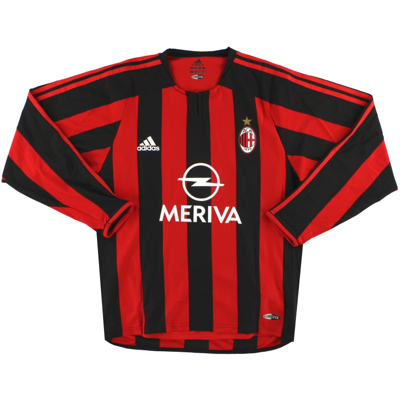 Camiseta de local del AC Milan adidas de 2003-04 emitida al jugador #8 L/S *Como nueva* M