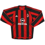 Camiseta de local de jugador de AC Milan adidas 2003-04 #8 manga larga *Como Nueva*