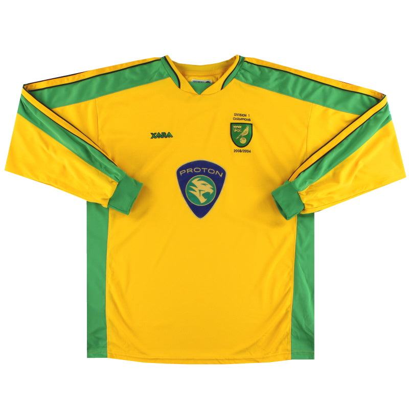 2003-05 Norwich City 'Campeones de la División 1' Camiseta de local manga larga talla XXL