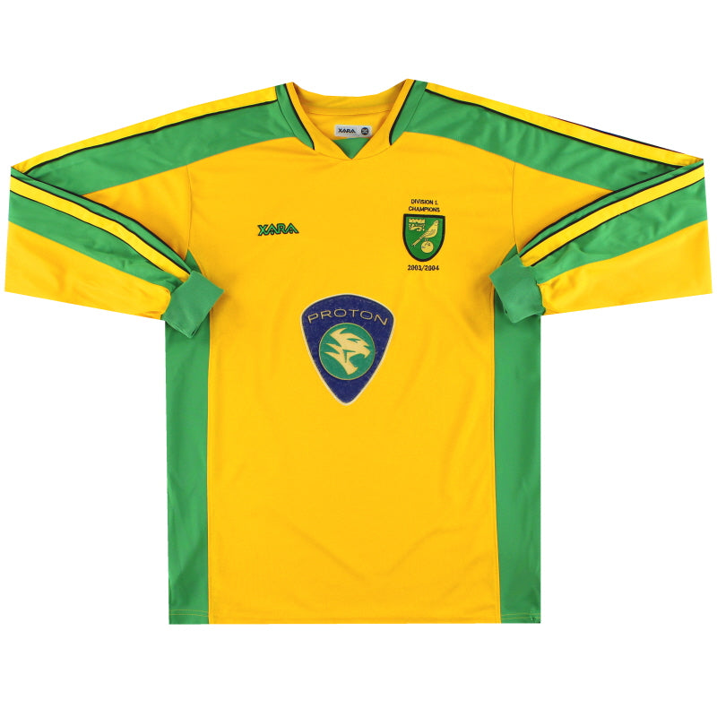 2003-05 Norwich City 'Campeones de la Division 1' Camiseta Local Manga Larga M