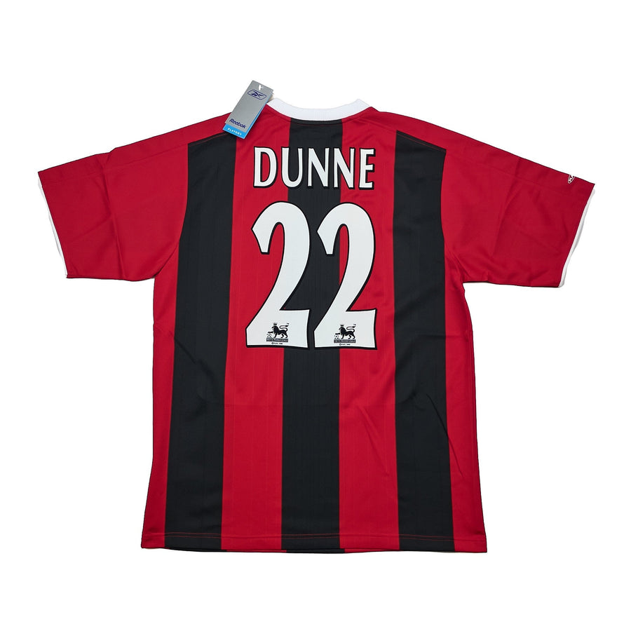 Camiseta del Manchester City 2003/04 Dunne #22 *Nueva con etiquetas* Visitante (M) Reebok