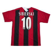Camiseta de visitante del Manchester City 2003/04 Sibierski #10 *NUEVA CON ETIQUETAS* (M) Reebok