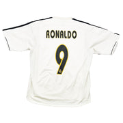 Camiseta de local del Real Madrid Ronaldo #9 *versión jugador* 2003/04 (M) Adidas