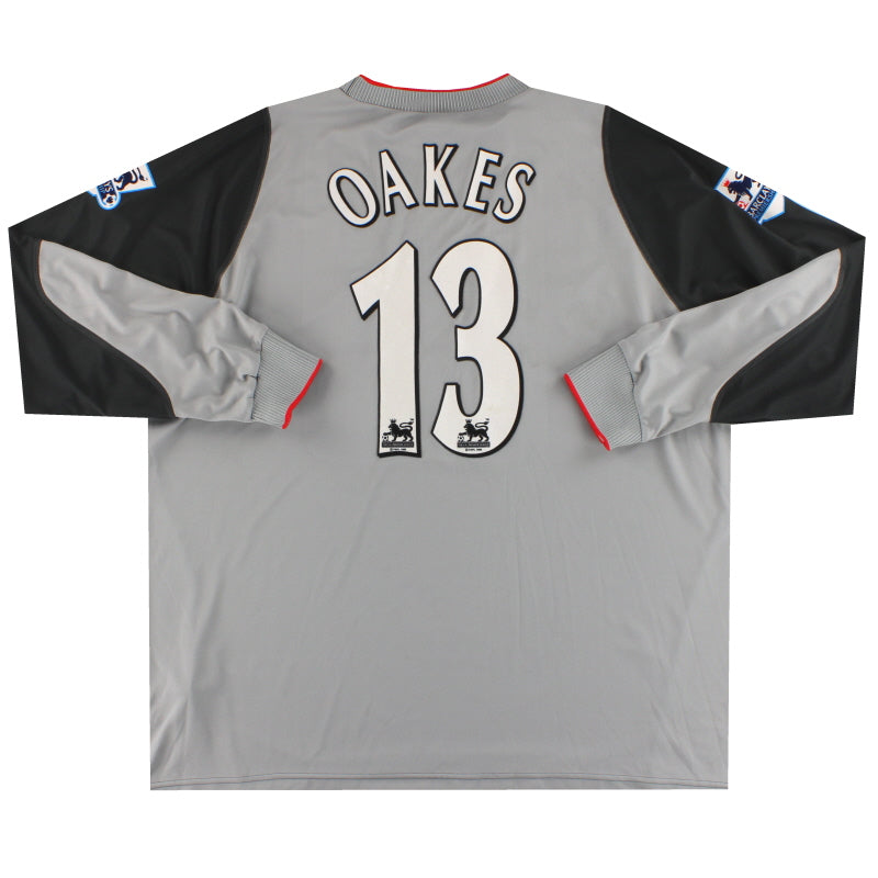 Camiseta de Portero Oakes #13 Talla XXL, Uso en Partido del Bolton Reebok 2004-05