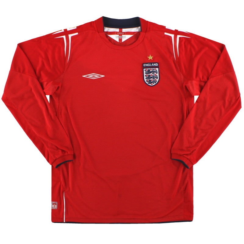 2004-06 Inglaterra Umbro Camiseta de visitante L/S XL para niños