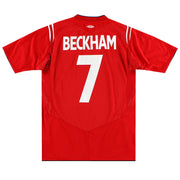 Camiseta de Visitante Umbro de Inglaterra 2004-06 Beckham #7 XL