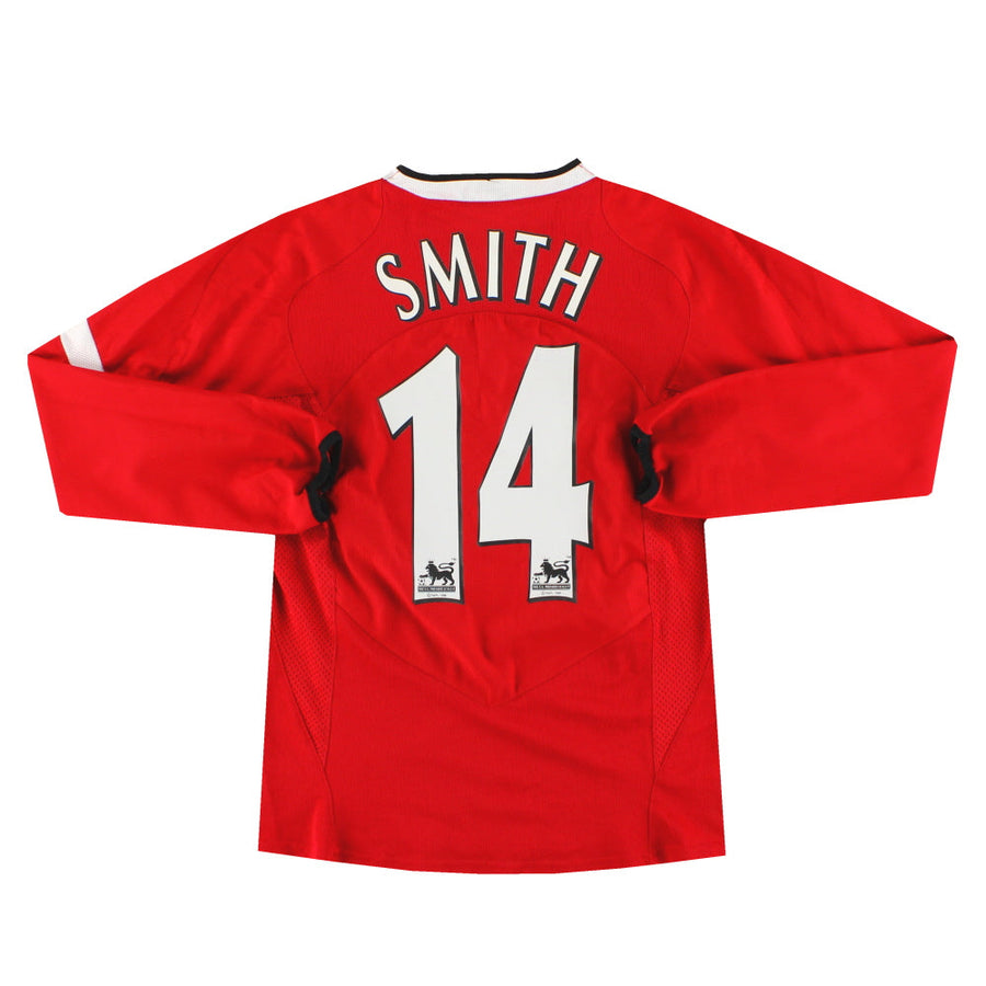 2004-06 Manchester United Nike Camiseta Local Smith #14 Manga Larga Talla L.Niños