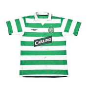 Camiseta de local Umbro del Celtic 2004/05 de Juninho #7 *Firmada por el equipo* (Talla L)