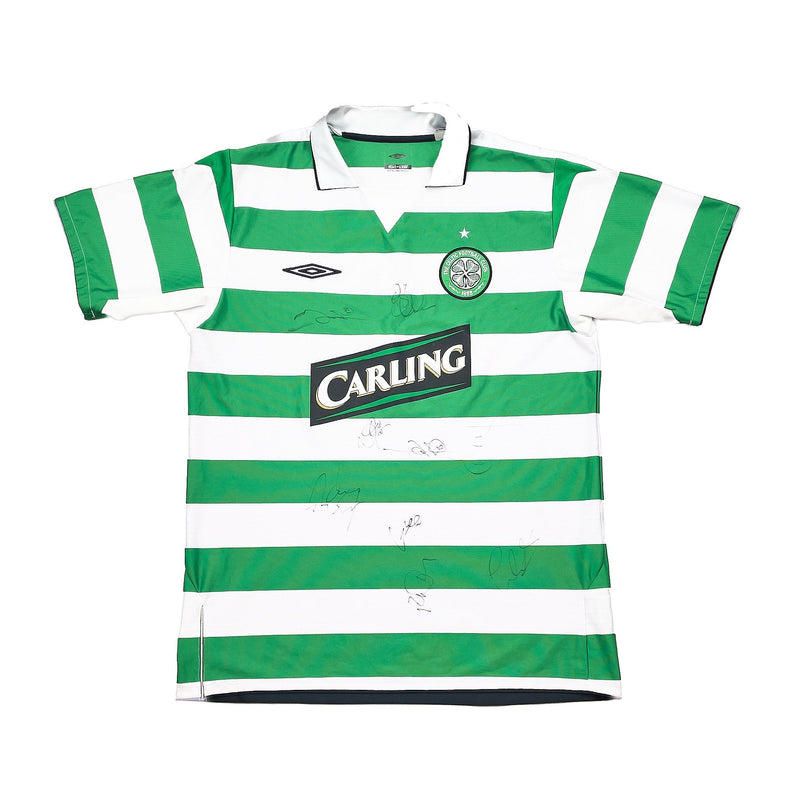 2004/05 Celtic Juninho #7 *Squad Signed* Home Shirt (L) Umbro