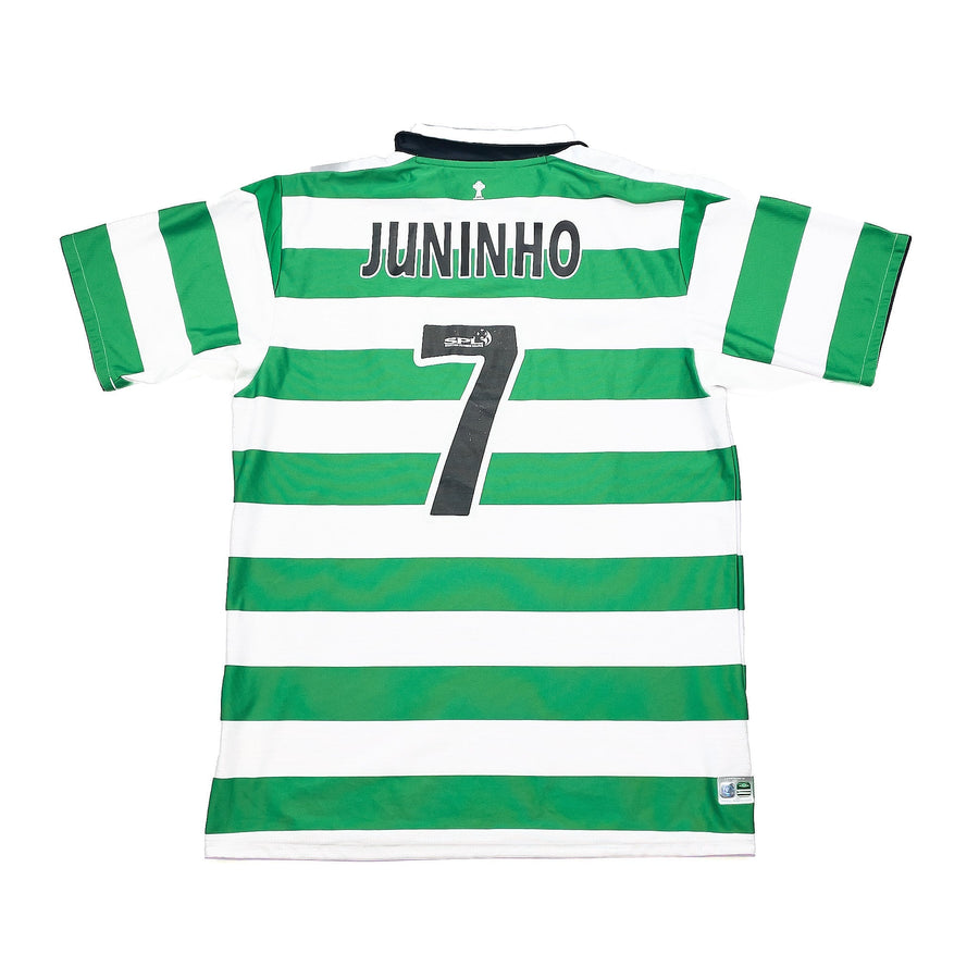 Camiseta de local Umbro del Celtic 2004/05 de Juninho #7 *Firmada por el equipo* (Talla L)