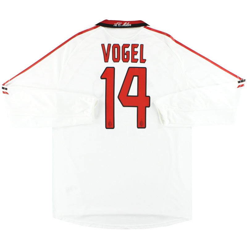 2005-06 AC Milan adidas Camiseta de visitante 'Formotion' de jugador Vogel #14 Manga larga XL
