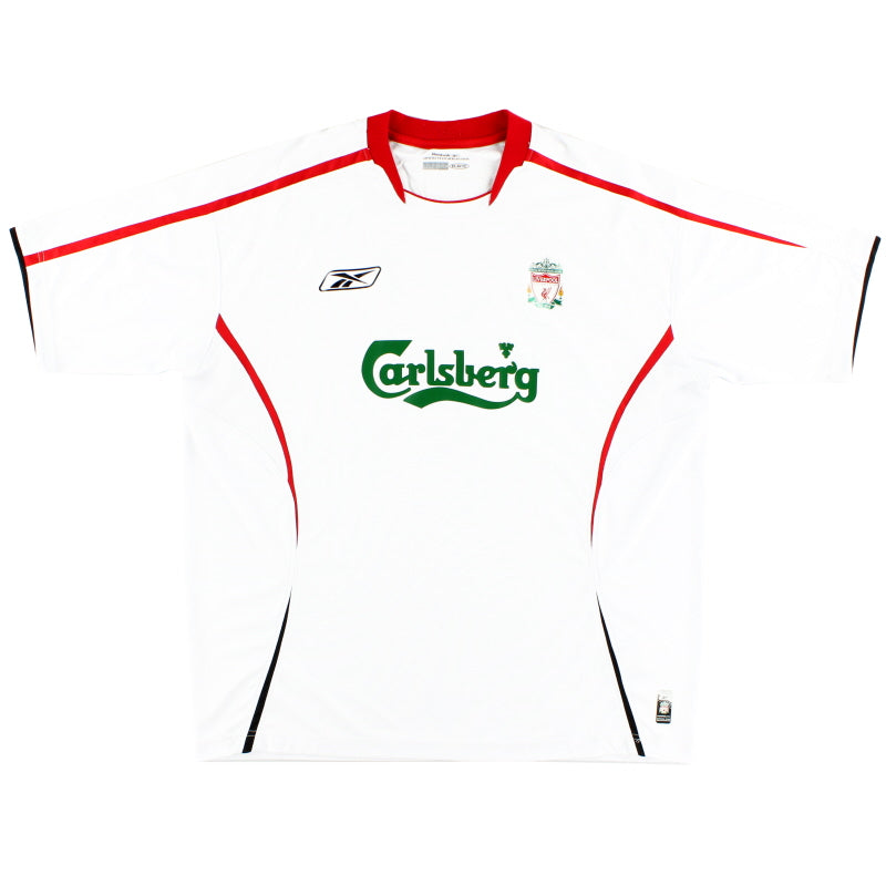 Camiseta de visitante Reebok del Liverpool 2005-06 Talla S
