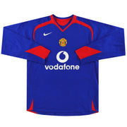 2005-06 Camiseta Nike de Visitante del Manchester United Manga Larga XL